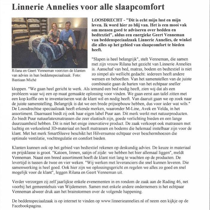 Linnerie Annelies Nieuws